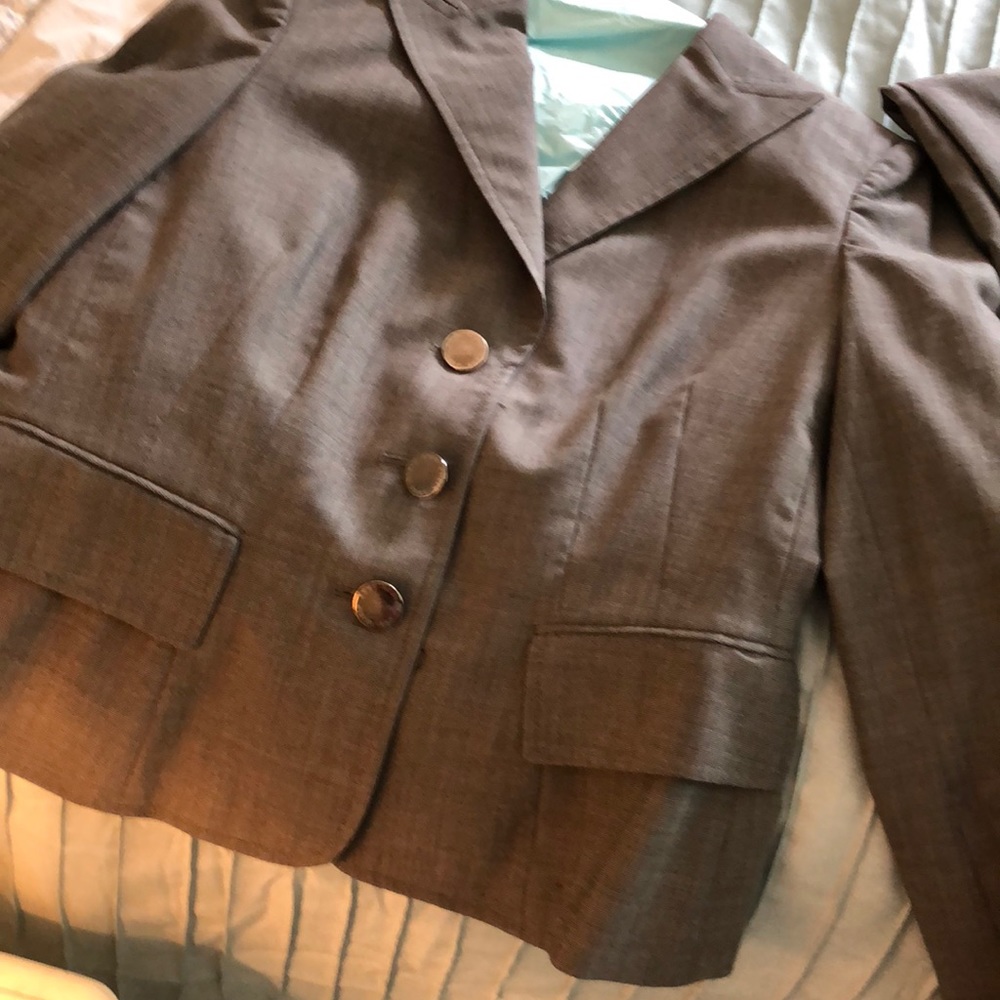 Poly/wool cuffed pant suit